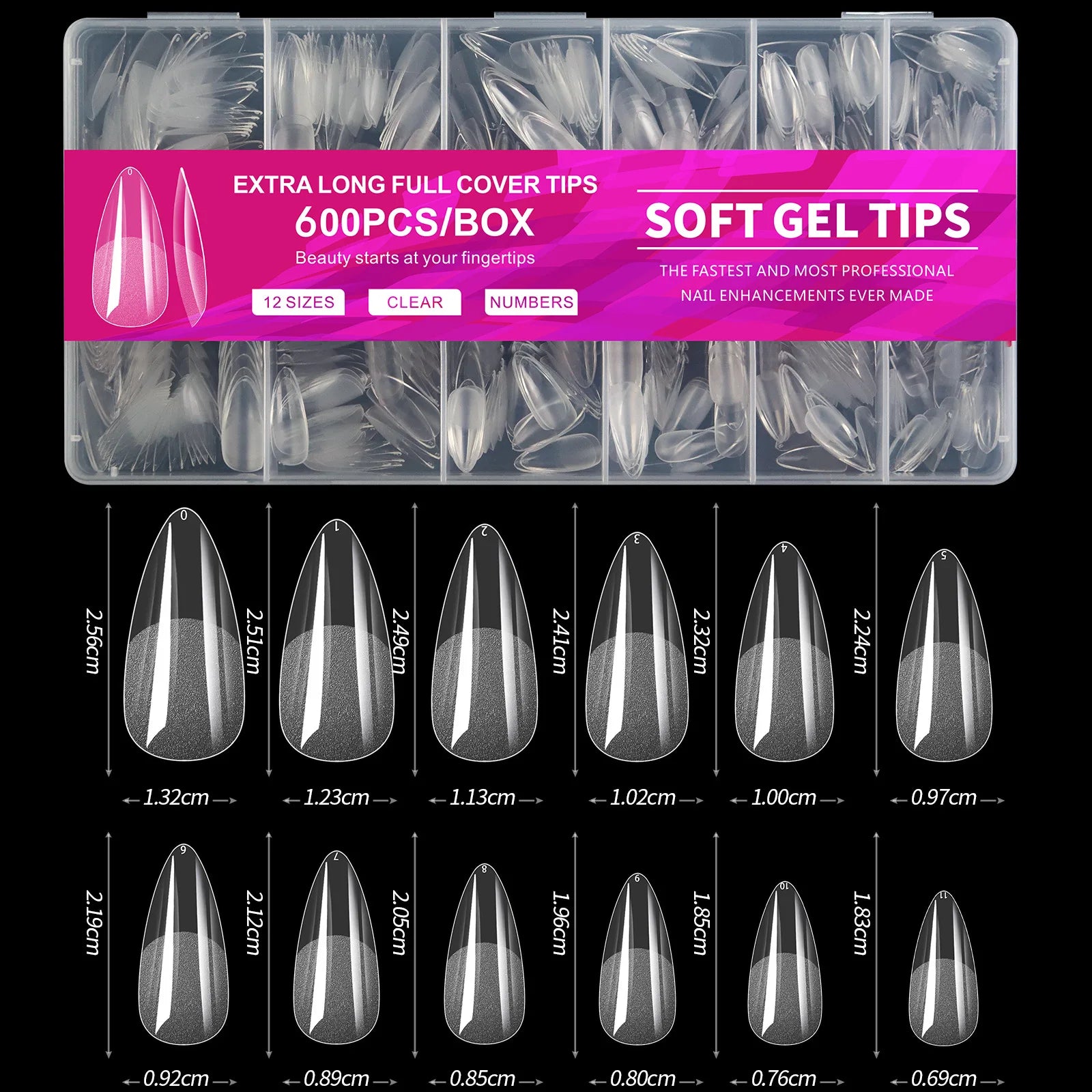 Almond Gel Nail Tips Kit