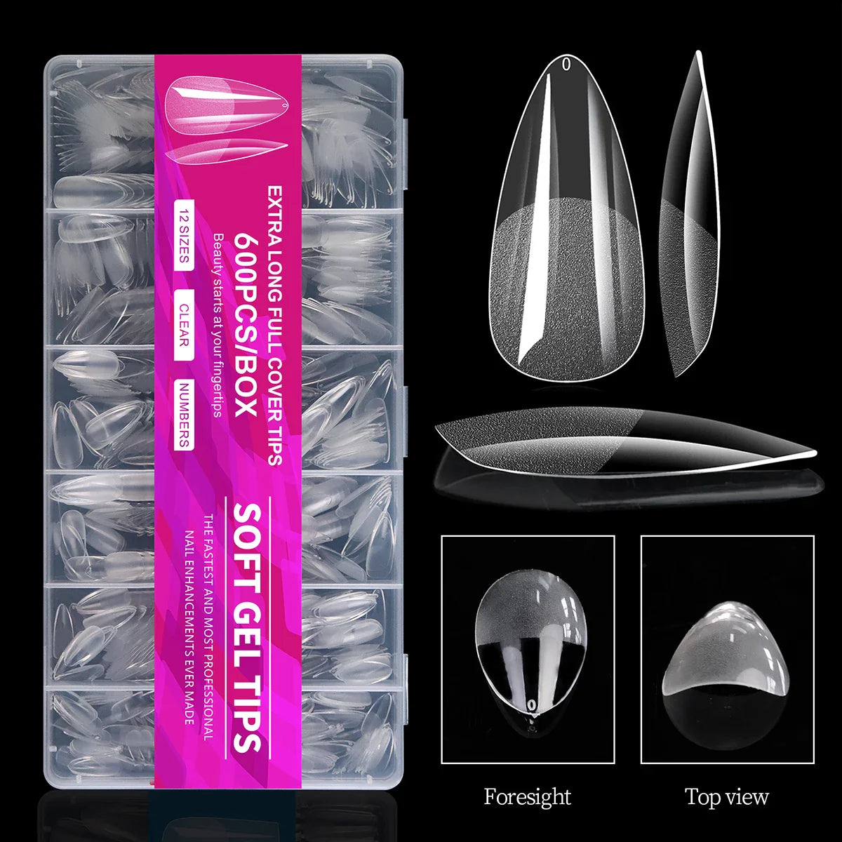 Almond Gel Nail Tips Kit