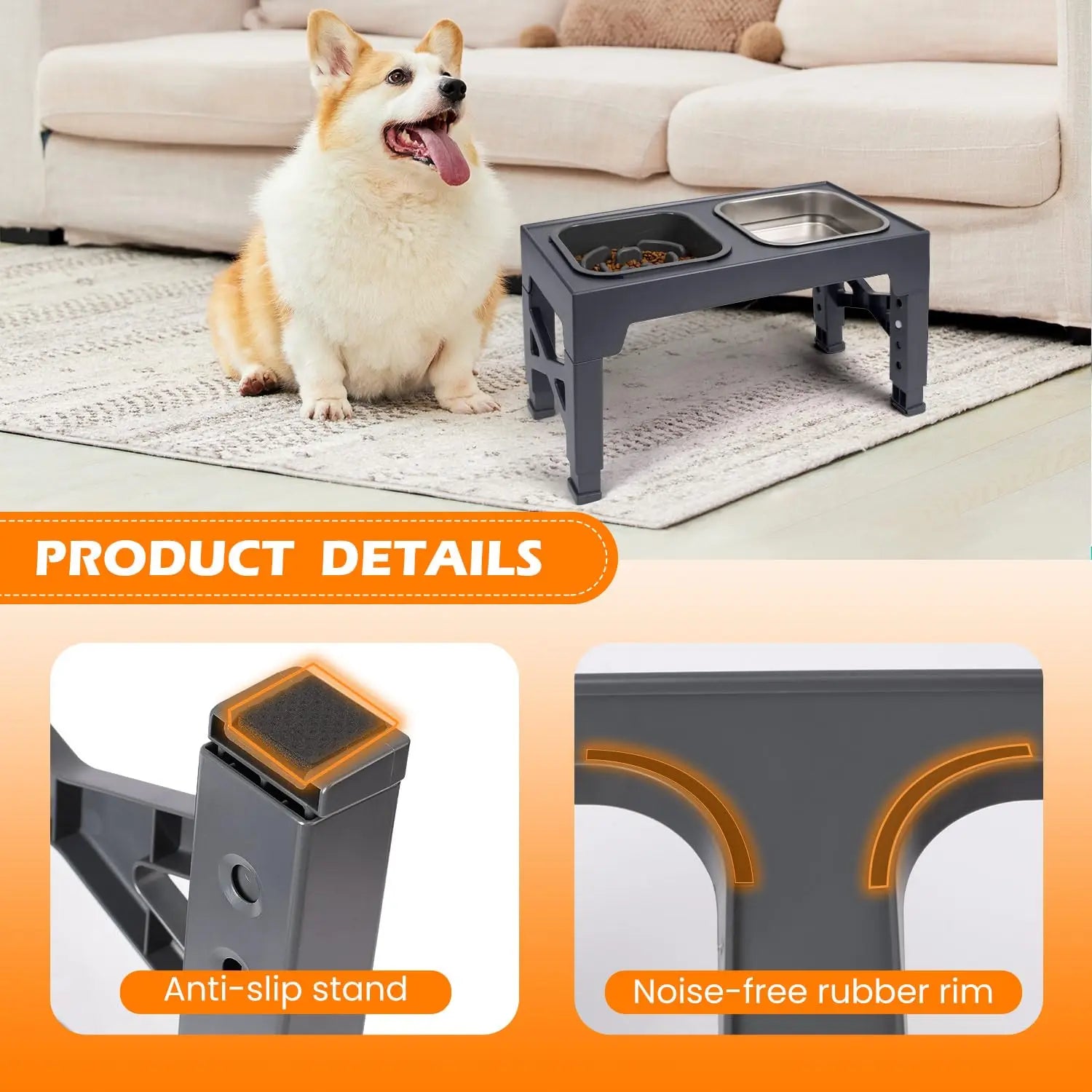 Elevated Pet Feeder with Stand