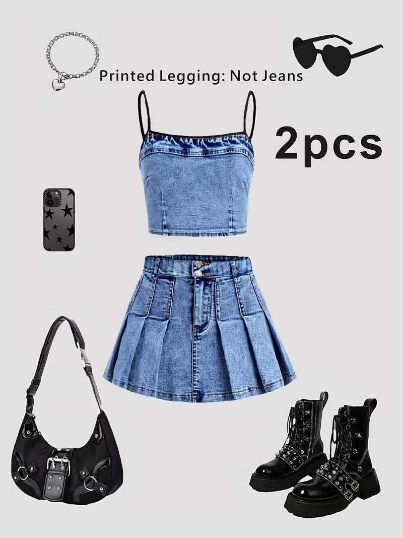 Stylish Faux Denim Outfit