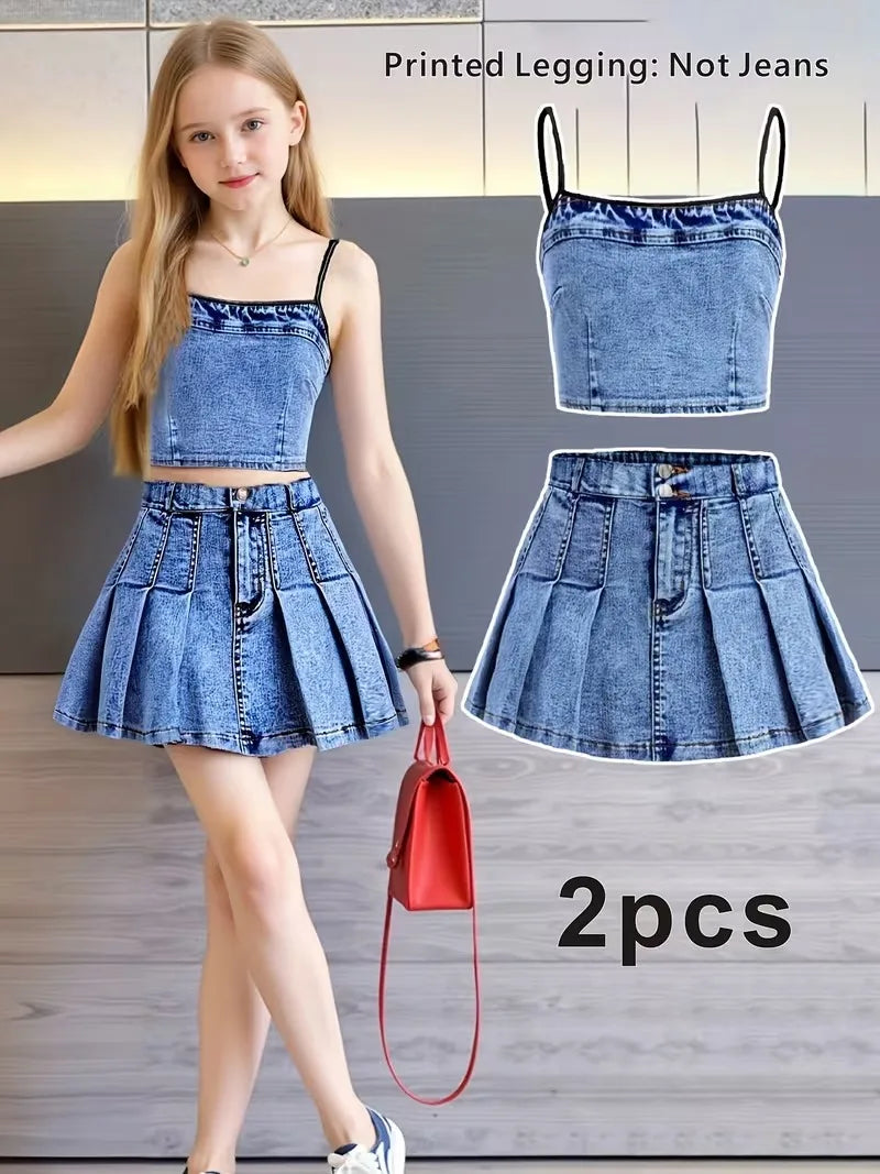 Stylish Faux Denim Outfit