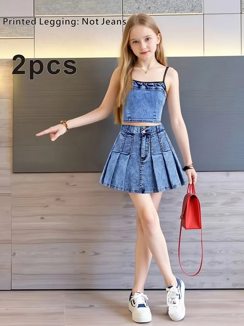 Stylish Faux Denim Outfit