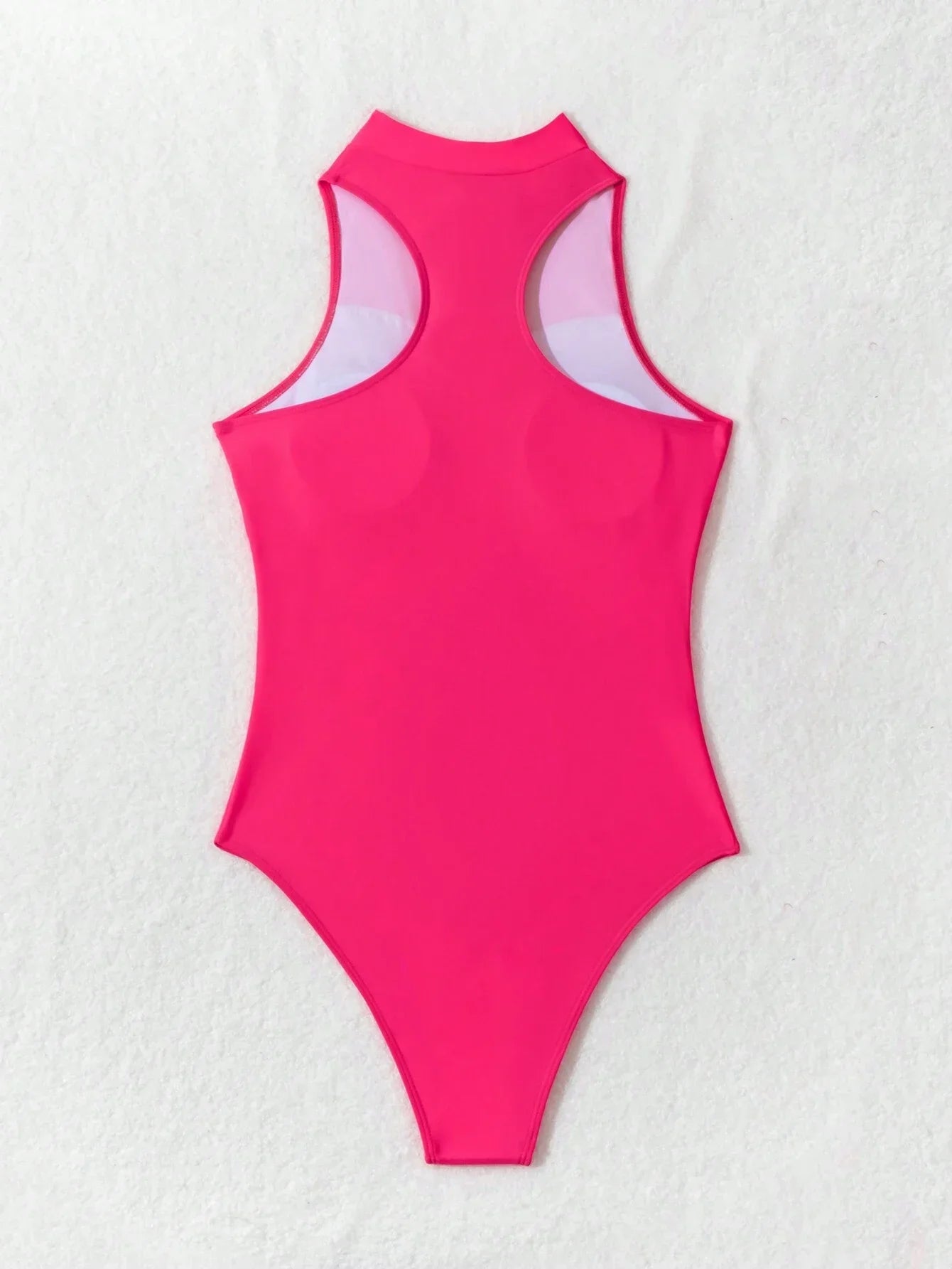 Chic Pink Zipper Swimsuit