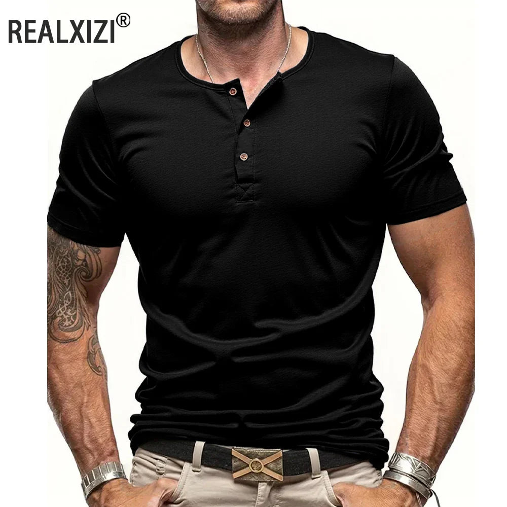Cozy Button Neck Men's Tee